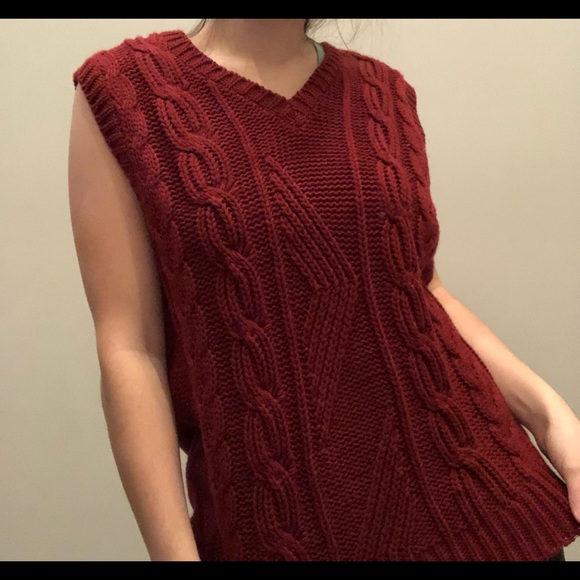 Worthington Sweaters - worhington essential red sweater vest 3D knit XL